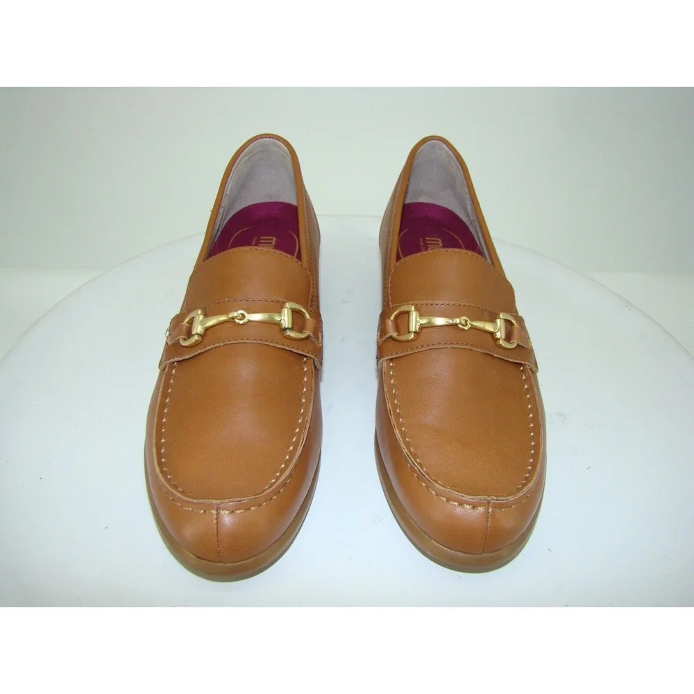 NEW MUNRO GRYFFIN WOMENS TAN LEATHER BIT LOAFERS SHOES SIZE 12M C122